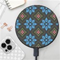 Flower Pattern Flora Floral Seamless Wireless Fast Charger(Black) View1