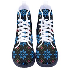 Flower Pattern Flora Floral Seamless Men s High-top Canvas Sneakers by Salmanaz77