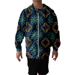 Flowers Pattern Design Abstract Kids  Hooded Windbreaker