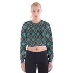 Flowers Pattern Design Abstract Cropped Sweatshirt