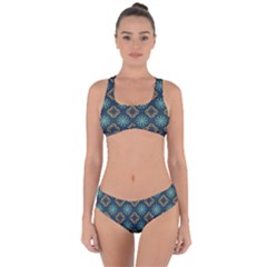 Flowers Pattern Design Abstract Criss Cross Bikini Set by Salmanaz77