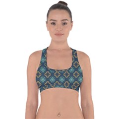 Flowers Pattern Design Abstract Cross Back Hipster Bikini Top  by Salmanaz77