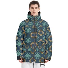 Flowers Pattern Design Abstract Men s Multi Pockets Zip Ski And Snowboard Waterproof Breathable Jacket