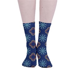 Flowers Pattern Design Abstract Smooth Crew Length Tube Socks