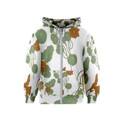 Nasturtium Flowers Plant Leaves Kids  Zipper Hoodie