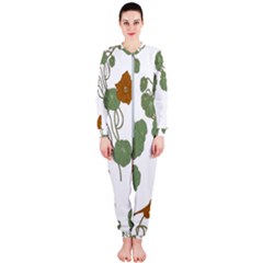 Nasturtium Flowers Plant Leaves Onepiece Jumpsuit (ladies)