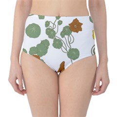 Nasturtium Flowers Plant Leaves Classic High-waist Bikini Bottoms by Salmanaz77