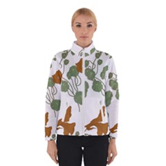 Nasturtium Flowers Plant Leaves Women s Bomber Jacket