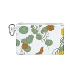 Nasturtium Flowers Plant Leaves Canvas Cosmetic Bag (small) by Salmanaz77