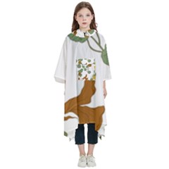 Nasturtium Flowers Plant Leaves Kids  Hooded Rain Ponchos