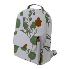 Nasturtium Flowers Plant Leaves Flap Pocket Backpack (large) by Salmanaz77