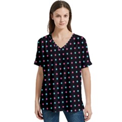 Pattern Dots Wallpaper Seamless V-neck Split Shoulder Casual T-shirt by Salmanaz77