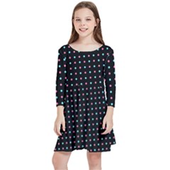 Pattern Dots Wallpaper Seamless Kids  Quarter Sleeve Skater Dress