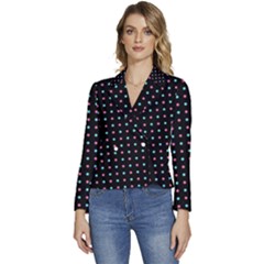 Pattern Dots Wallpaper Seamless Women s Long Sleeve Revers Collar Cropped Jacket by Salmanaz77