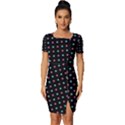 Pattern Dots Wallpaper Seamless Fitted Knot Split End Bodycon Dress View1