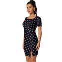 Pattern Dots Wallpaper Seamless Fitted Knot Split End Bodycon Dress View2