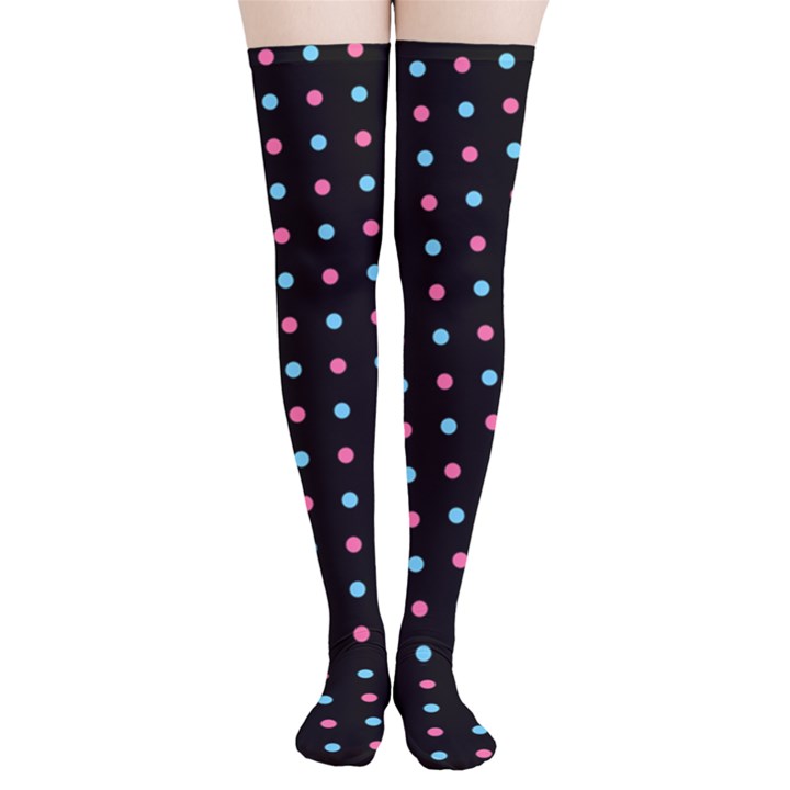 Pattern Dots Wallpaper Seamless Thigh High Stockings