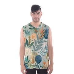 Leaves Pattern Flora Men s Basketball Tank Top