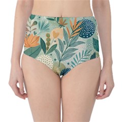 Leaves Pattern Flora Classic High-waist Bikini Bottoms by Salmanaz77