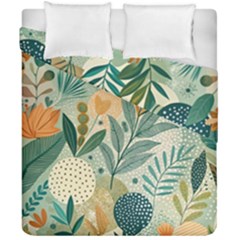 Leaves Pattern Flora Duvet Cover Double Side (california King Size) by Salmanaz77