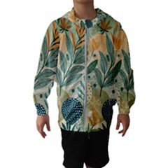 Leaves Pattern Flora Kids  Hooded Windbreaker