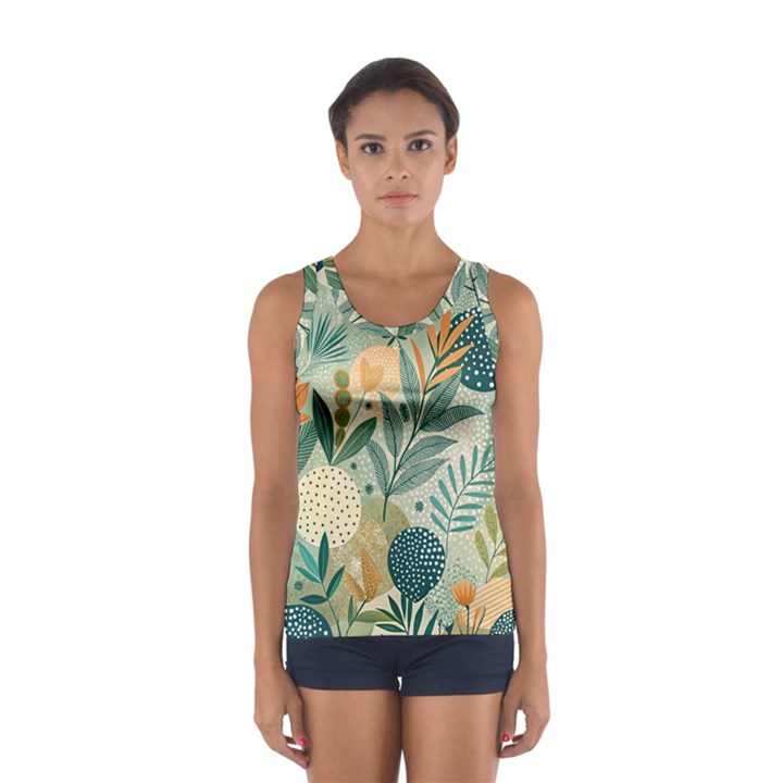 Leaves Pattern Flora Sport Tank Top 