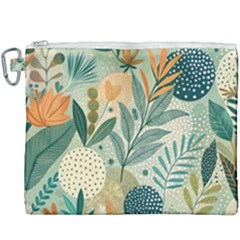 Leaves Pattern Flora Canvas Cosmetic Bag (xxxl) by Salmanaz77