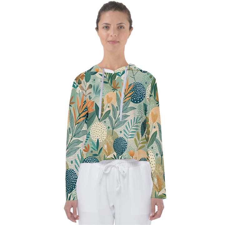 Leaves Pattern Flora Women s Slouchy Sweat