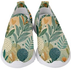 Leaves Pattern Flora Kids  Slip On Sneakers by Salmanaz77