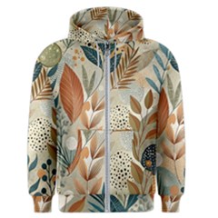 Leaves Pattern Floral Men s Zipper Hoodie