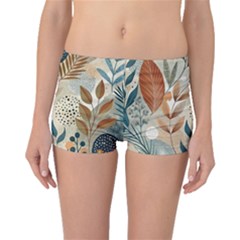 Leaves Pattern Floral Boyleg Bikini Bottoms by Salmanaz77