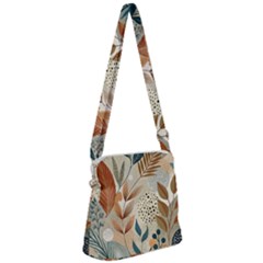 Leaves Pattern Floral Zipper Messenger Bag by Salmanaz77