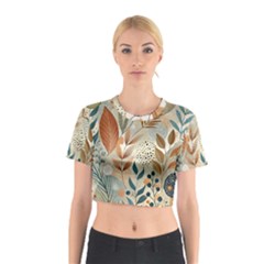 Leaves Pattern Floral Cotton Crop Top by Salmanaz77