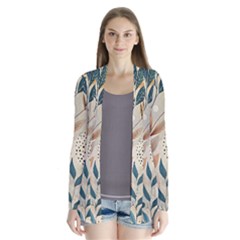 Leaves Pattern Floral Drape Collar Cardigan by Salmanaz77