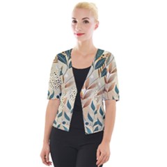 Leaves Pattern Floral Cropped Button Cardigan by Salmanaz77