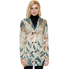 Leaves Pattern Floral Button Up Hooded Coat  by Salmanaz77