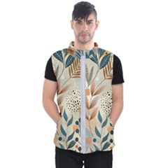 Leaves Pattern Floral Men s Puffer Vest by Salmanaz77