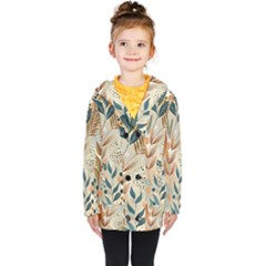 Leaves Pattern Floral Kids  Double Breasted Button Coat by Salmanaz77