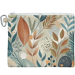 Leaves Pattern Floral Canvas Cosmetic Bag (xxxl) by Salmanaz77