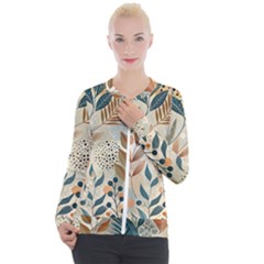 Leaves Pattern Floral Casual Zip Up Jacket by Salmanaz77