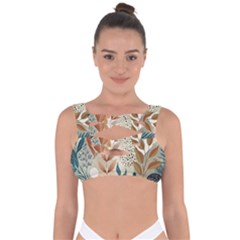 Leaves Pattern Floral Bandaged Up Bikini Top by Salmanaz77