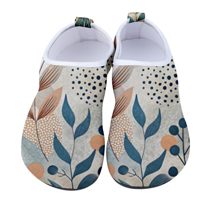 Leaves Pattern Floral Men s Sock-Style Water Shoes