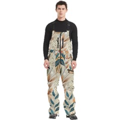 Leaves Pattern Floral Men s Front Zip Ski And Snowboard Bib Pants by Salmanaz77