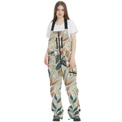 Leaves Pattern Floral Women s Front Zip Ski And Snowboard Bib Pants by Salmanaz77