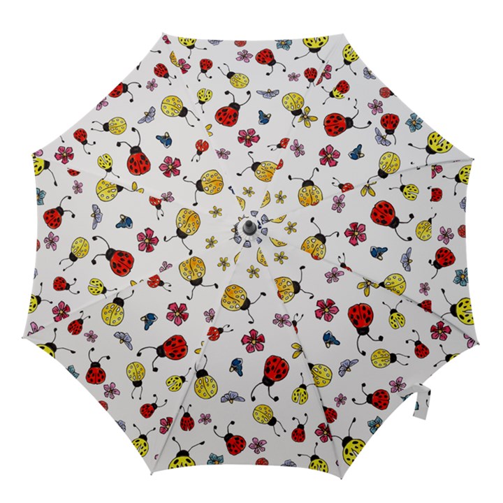 Seamless Pattern Nature Flowers Hook Handle Umbrellas (Large)