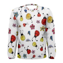 Seamless Pattern Nature Flowers Men s Long Sleeve T-shirt