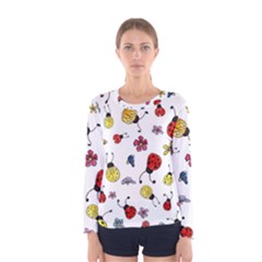 Seamless Pattern Nature Flowers Women s Long Sleeve T-shirt