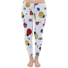 Seamless Pattern Nature Flowers Classic Winter Leggings