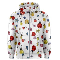 Seamless Pattern Nature Flowers Men s Zipper Hoodie