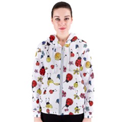 Seamless Pattern Nature Flowers Women s Zipper Hoodie